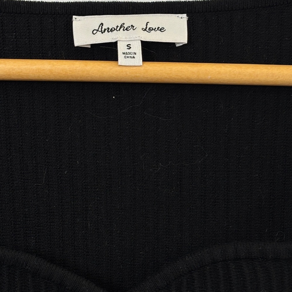 Another Love Black Fitted Long Sleeve Blouse - Picture 3 of 4